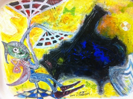 ▲ 데이드림 작 '피아노치는 화가'  가로 40cm* 세로 30cm