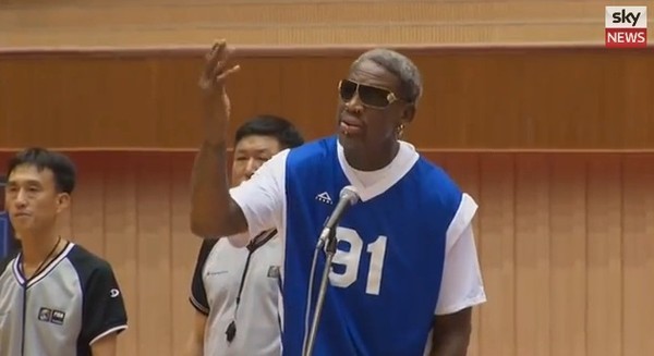 ▲ 전직 NBA 선수 데니스 로드먼. 그는 북한으로부터 돈을 받고 방북해 체제 선전을 해주고 있다. [자료사진]