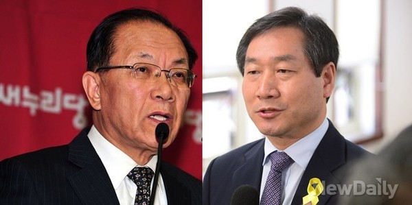 ▲ 황우여 전 새누리당 대표(왼쪽)와 유정복 새누리당 인천시장 후보(오른쪽) ⓒ 뉴데일리