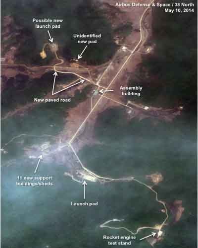 ▲ 38노스가 분석한 북한 동창리 서해 미사일 기지의 위성사진.[사진: 38노스 홈페이지]