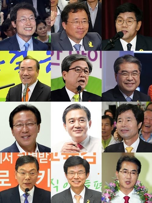 ▲ 6.4 지방선거에서 당선된 진보교육감들. 이들을 지원한 전교조가 각 지역 교육의 전면에 나설 것이란 예측이 지배적이다.ⓒ 연합뉴스