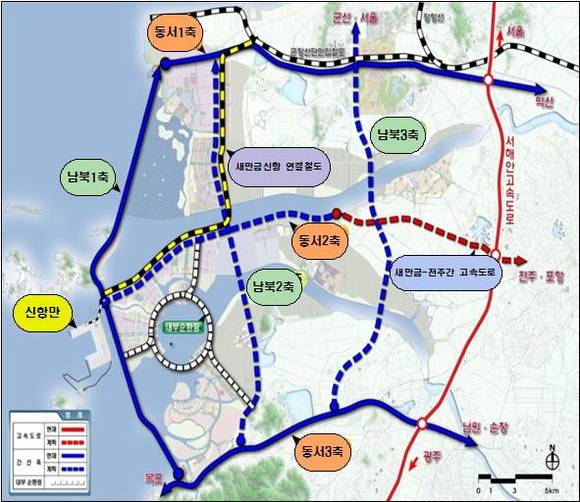 ▲ 새만금 기반시설 계획.ⓒ국토교통부