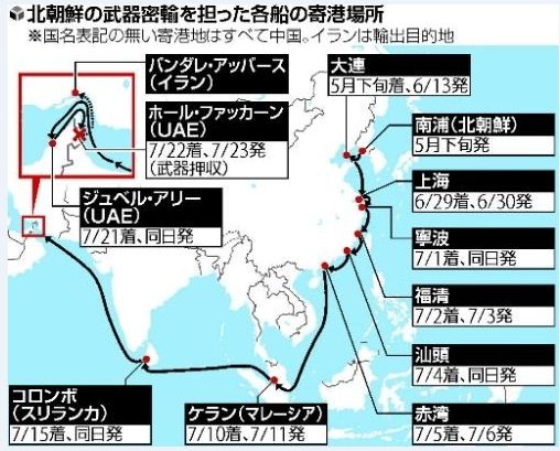 ▲ 북한은 중국 공산당의 묵인하에 중국의 항구를 경유해 이란에 WMD를 제공하고 있다.            사진출처: 日산케이신문 인터넷 리뷰