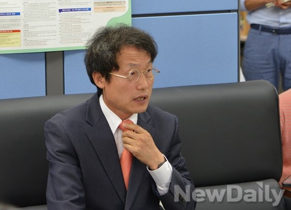▲ 지난 1일 서울시교육청에서 기자들과 간담회를 가진 조희연 서울시교육감의 모습 ⓒ뉴데일리DB