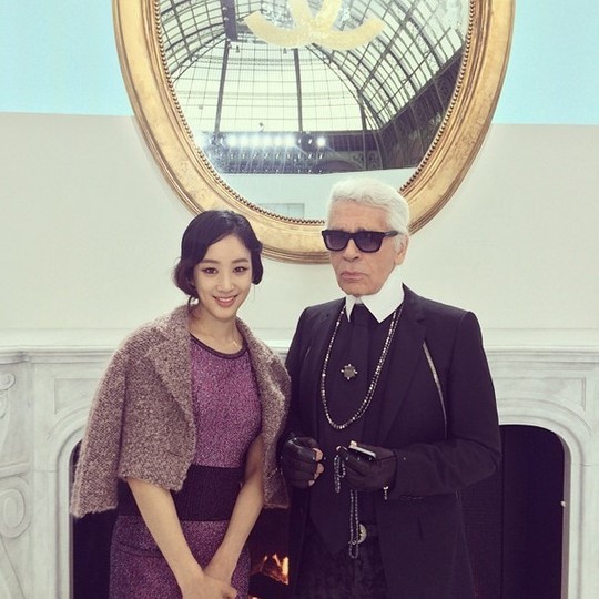 ▲ 정려원(왼쪽)과 칼 라거펠트 ⓒ 정려원 인스타그램