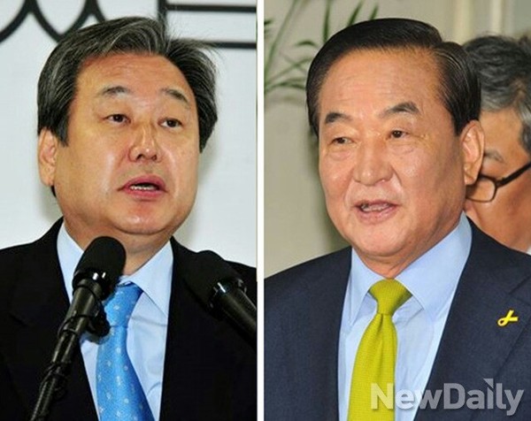 새누리당의 차기 유력 당권주자로 꼽히는 김무성 의원과 서청원 의원. ⓒ뉴데일리 DB