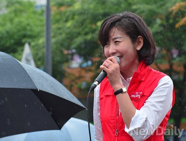 ▲ 지난 전국동지시방선거에서 새누리당 후보들을 위해 지원유세에 나섰던 나경원 전 의원의 모습. ⓒ뉴데일리DB