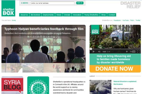 ▲ 북한 당국이 평양 아파트 붕괴현장 구조지원 요청을 한 英민간구호단체 쉘터박스 [사진: 쉘터박스 홈페이지 캡쳐]