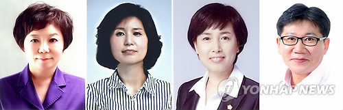 ▲ 7.30 경기 수원을 재선거에 출마한 새누리당 정미경(왼쪽부터), 새정치민주연합 백혜련, 통진당 윤경선, 정의당 박석종 후보. ⓒ연합뉴스