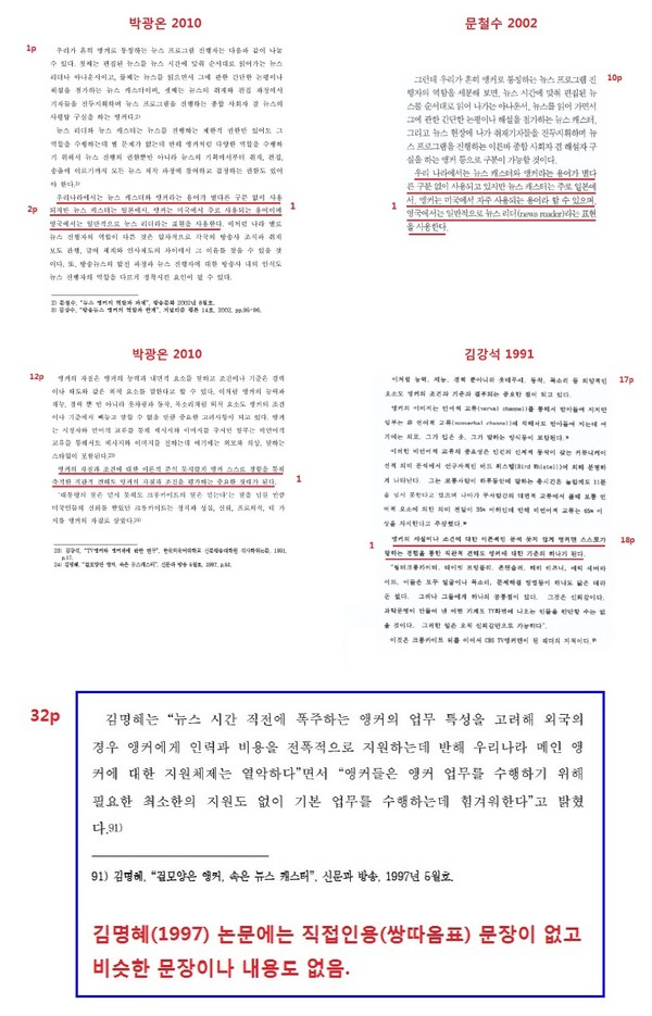▲ 박광온 후보의 석사논문: TV 뉴스의 앵커제도와 앵커멘트에 관한 방송기자의 인식 연구(2010) ⓒ미디어워치