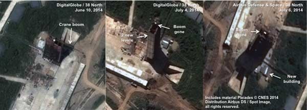 38노스가 분석한 北동창리 미사일 발사장 위성사진. [사진: 에어버스 위성서비스가 38노스에 제공한 화면 캡쳐]