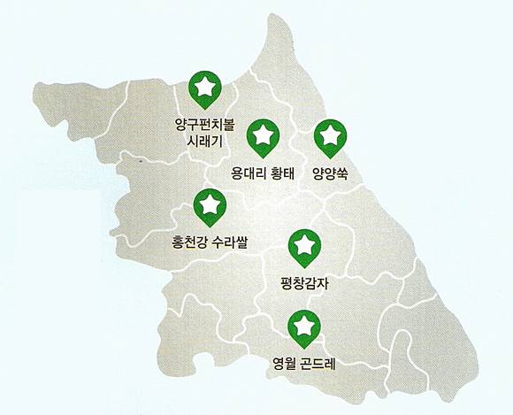 ▲ 박종철 대표가 그리고 있다는 강원도 식재료 지도 ⓒ산너머남촌