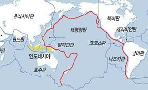 ▲ 환태평양 조산대.