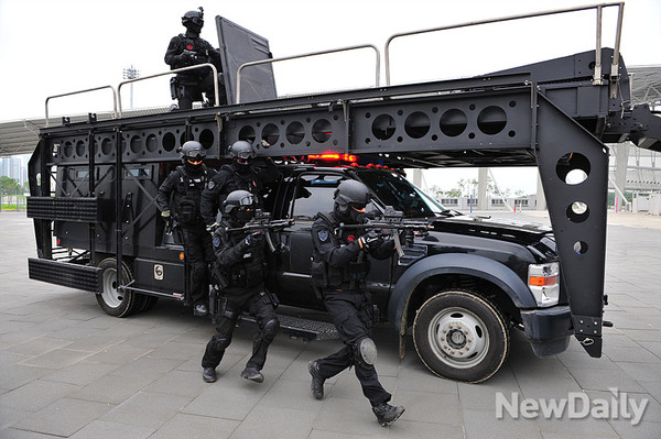 ▲ 2014 인천아시안 경기대회 대테러 종합훈련ⓒCopyright by Newdaily