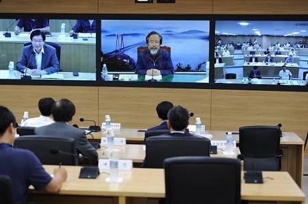 ▲ 영상 확대간부회의.ⓒ해양수산부