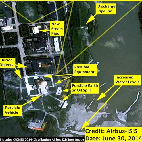 ▲ 美ISIS가 영상분석 리포트에 실은 영변 핵시설 분석 결과. 김정은 정권이 영변 핵시설 증축공사를 진행 중이라고 보고 있다. [사진: ISIS 리포트 캡쳐]