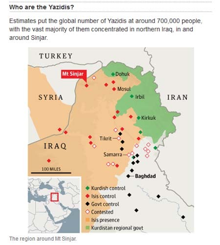 ▲ 이라크 내 조로아스터 교도 '야지디' 사람들에 대해 소개한 英가디언의 박스 기사 [사진: 가디언 보도화면 캡쳐]