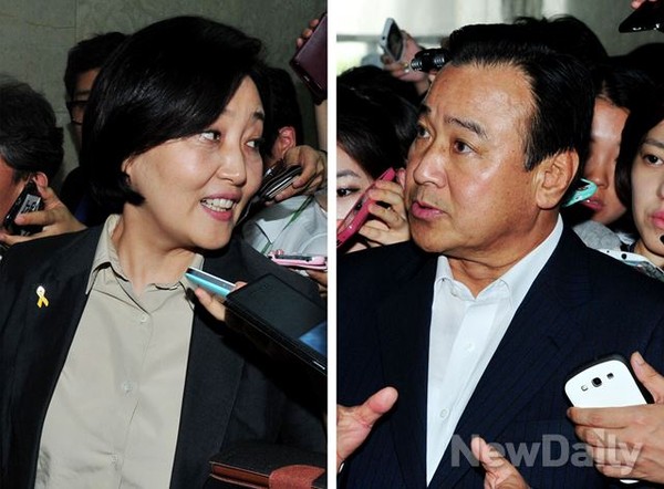▲ (왼쪽) 새정치 민주연합 박영선 원내대표, (오른쪽) 새누리당 이완구 원내대표