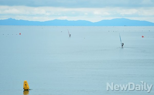 ▲ 훈련중인 요트 국가대표선수들 ⓒ 정상윤