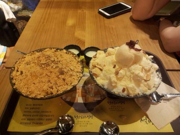 ▲ 설빙의 빙수 메뉴