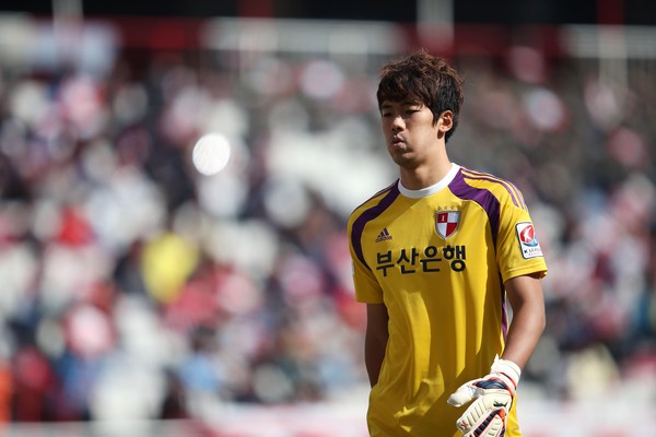 ▲ 부산 아이파크의 골키퍼 이범영 선수.ⓒ프로축구연맹