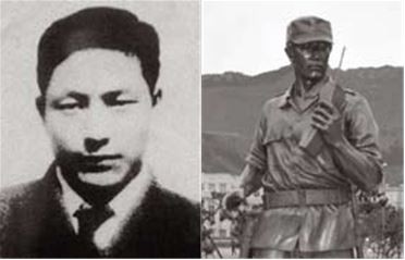 ▲ (왼쪽부터)임병래 중위·홍시욱 하사(동상).ⓒ보훈처