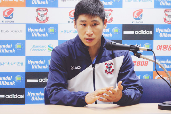 ▲ 경기 후 인터뷰, 이근호 선수.ⓒ상주 상무