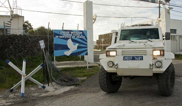 ▲ 시리아 남서부 골란고원에 있는 유엔평화유지군 기지. 필리핀군이 주둔 중이라고 한다. [사진: 러시아타임스 보도화면 캡쳐]
