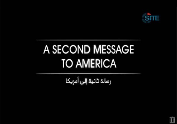 이슬람 감시단체 'SITE'가 입수해 공개한 스티븐 소트로프 참수살해 영상의 제목은 '미국에 보내는 두번째 메시지'다. [사진: ISIS 선전영상 캡쳐]