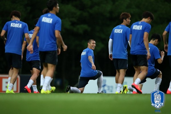 ▲ 5일 베네수엘라와의 평가전을 앞두고 훈련에 돌입한 대한민국 축구국가대표팀.ⓒ대한축구협회
