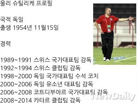 ▲ 울리 슈틸리케프로필.ⓒ뉴데일리DB