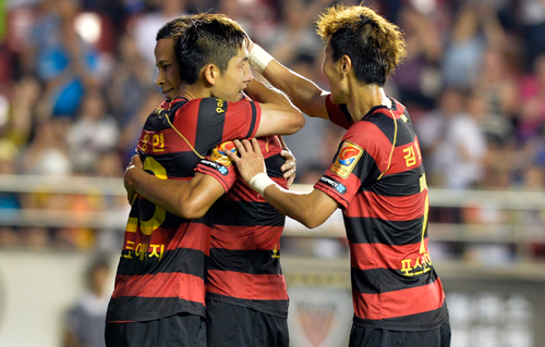 ▲ 포항 스틸러스 선수들.ⓒ프로축구연맹