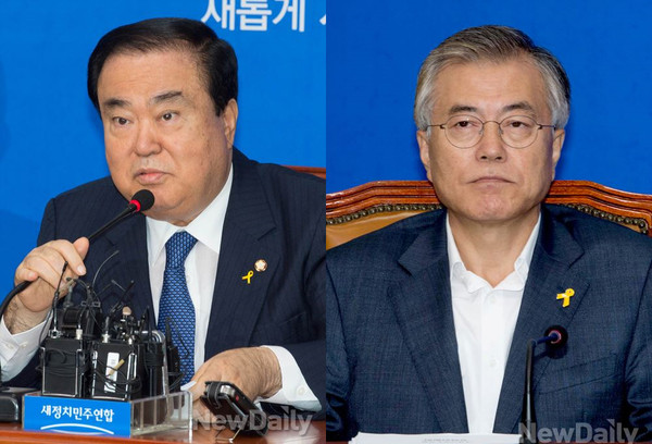 ▲ [쌍문]이라 불리는 새정치민주연합의 문희상 비상대책위원장(왼쪽)과 문재인 비상대책위원. ⓒ이종현 기자