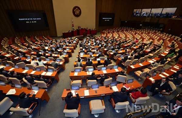 ▲ 30일 오후 국회 본회의 모습.ⓒ정상윤 기자