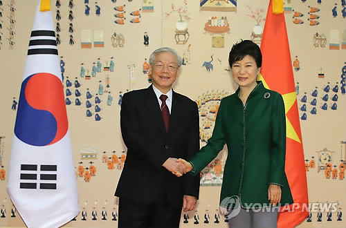 ▲ 박근혜 대통령은 2일 오전 청와대에서 응웬 푸 쫑(70) 베트남 서기장과 정상회담을 갖고 양국 협력 방안 및 한반도 정세 등을 논의했다. ⓒ 연합뉴스