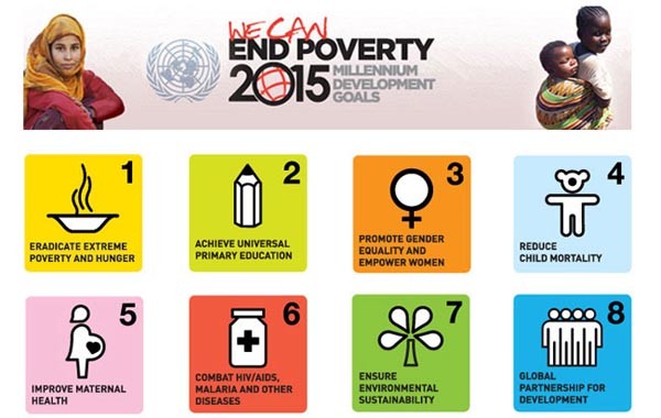 ▲ 2007년 유엔이 정한 '새천년개발목표' 9가지. 교육은 두 번째 목표다. ⓒ유엔 홈페이지 캡쳐