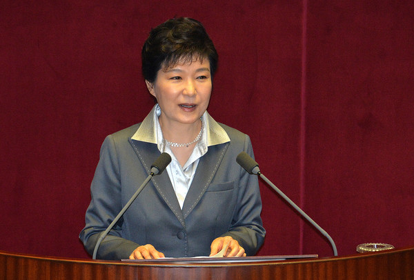 ▲ 박근혜 대통령이 29일 국회에서 새해 예산안 시정연설을 하고 있다. ⓒ뉴데일리 DB