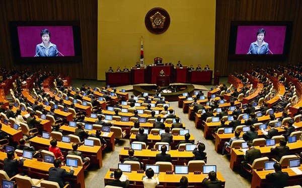 ▲ 박근혜 대통령이 지난달 29일 국회에서 시정연설을 하고 있다. ⓒ뉴데일리 사진DB