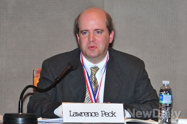 ▲ 로렌스 펙(Lawrence Peck) 자유민주연구원 미국대표는 재미종북세력들이 노리는 사람은 정치적 이상주의자나 청년층이라고 지적했다. ⓒ뉴데일리 이종현
