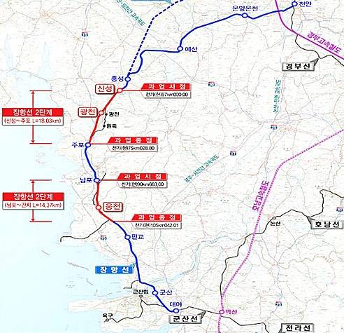 ▲ 장항선 개량 2단계 구간 이미지.ⓒ한라