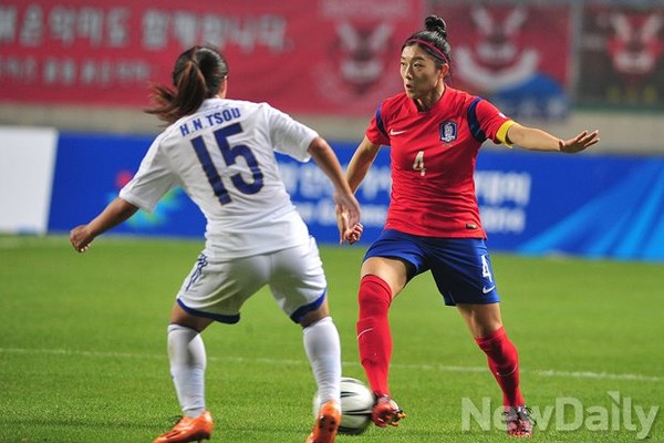 ▲ 여자 축구대표팀에서 활약하고 있는 심서연 선수.ⓒ뉴데일리 정재훈 사진기자