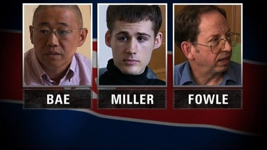 ▲ 지금까지 김정은 정권이 억류했던 미국인 3명. 8일(현지시간)부로 모두 풀려났다. ⓒCNN 관련 보도화면 캡쳐