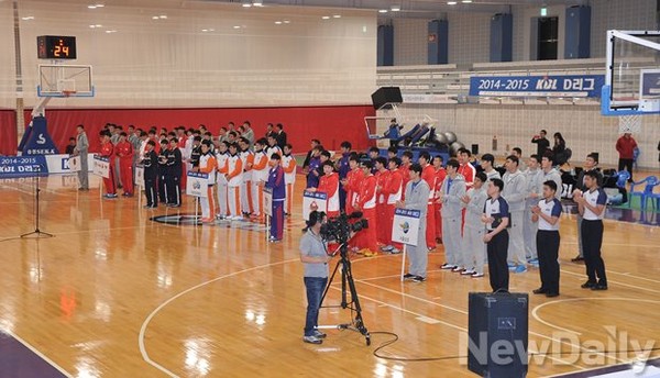▲ KBL 'D리그' 개막식이 10일 고양체육관 지하2층 보조구장에서 열렸다.ⓒ뉴데일리 정재훈 사진기자