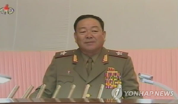 ▲ 2012년 7월 차수 계급을 달고 있던 현영철 북한 인민무력부장. 최근 푸틴 러시아 대통령을 만났다. ⓒ연합뉴스. 무단전재 및 재배포 금지.