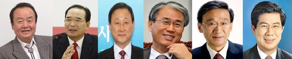 ▲ 총선을 앞두고 지역내에서는 현직의원 보다 전직 국회의원이 필요하다는 목소리가 일고 있다. 왼쪽부터 출마가 거론되는 전직의원(왼쪽부터 주성영, 배영식, 이명규, 권오을, 이인기, 김성조)ⓒ뉴데일리