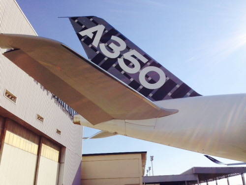 ▲ 에어버스가 제작한 A350 XWB 항공기 ⓒ뉴데일리경제DB