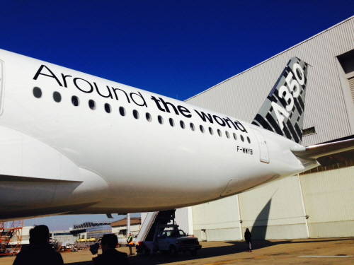 ▲ 에어버스가 제작한 A350 XWB 항공기 ⓒ뉴데일리경제DB