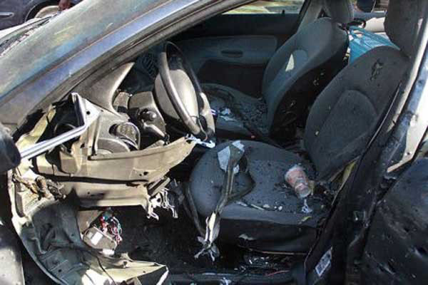 ▲ 이란 수도 테헤란에서 일어난 폭탄 테러. 실제로는 이란 핵기술자를 노린 모사드의 암살 공작이었다. ⓒ이란 매체 보도화면 캡쳐