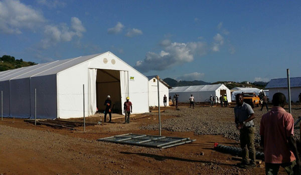 ▲ 한국 에볼라 긴급구호팀이 거점으로 삼아 활동하게 될 시에라리온 가더리치 에볼라 치료센터(ETC) ⓒ외교부 제공