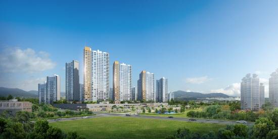 ▲ 우미건설이 이달 말 충남 천안시 불당동 아산탕정지구 1-C1·2블록에서 '천안 불당 우미 린 센트럴파크'를 공급한다.단지 조감도.ⓒ우미건설